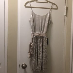 Express Sequin Dress w/ Ribbon Belt